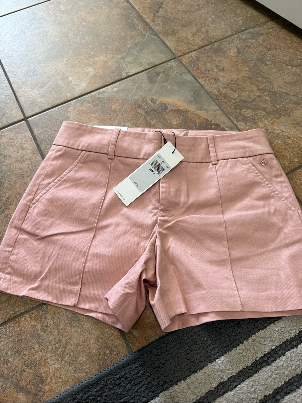 Calvin Klein Blush Pink High-Waist Tailored Shorts